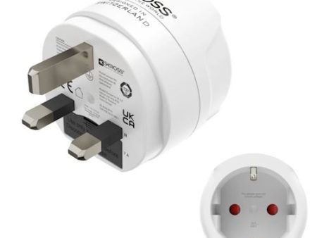 Adaptador de Tomada Hama Travel Tipo F (Euro) para Tipo G (UK) - Branco For Sale