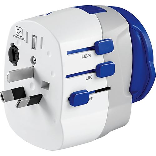 Adaptador Tomada Go Travel EU   Mundial com USB USB-C - Branco   Azul Sale