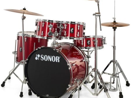 Sonor AQX Studio Drum Set - Red Moon Sparkle Hot on Sale