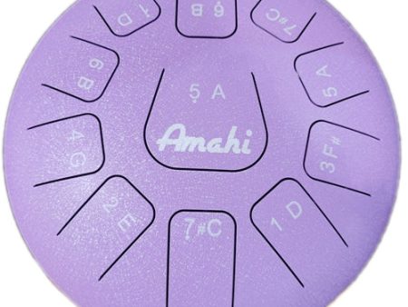 AMAHI KLG12-11GR 12  STEEL TONGUE DRUM, 11 NOTE, D MAJOR, PURPLE Sale