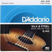 D Addario EJ40 Silk & Steel Folk Guitar Strings, 11-47 Discount