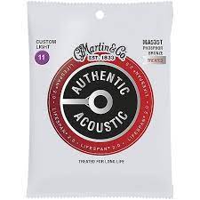 Martin MA535T Authentic Acoustic Lifespan 2.0 Treated 92 8 Phosphor Bronze Guitar Strings - .011-.052 Custom Light Cheap