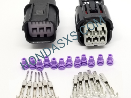 HVG 6 Pin Male & Female Plug Connector Set for Honda UTV, SxS, ATV. Wire connector with Terminals and seals. Online now