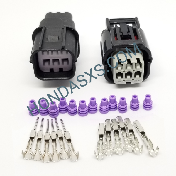 HVG 6 Pin Male & Female Plug Connector Set for Honda UTV, SxS, ATV. Wire connector with Terminals and seals. Online now