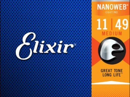 Elixir 12102 Nanoweb Coated Electric Guitar Strings 11-49 on Sale