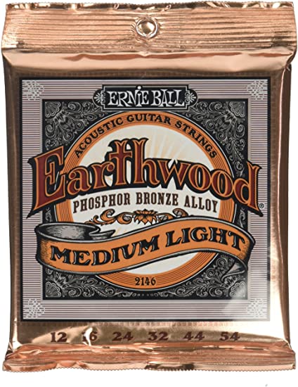 Ernie Ball 2146 Earthwood Medium Light Acoustic Phosphor Bronze String Set (12 - 54) Sale