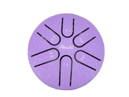 AMAHI KLGPU 3  STEEL TONGUE DRUM, 6 NOTE, A MAJOR, PURPLE AMAHI For Cheap