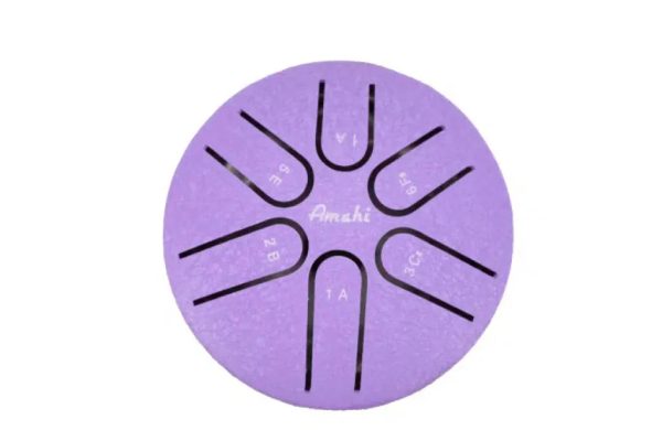 AMAHI KLGPU 3  STEEL TONGUE DRUM, 6 NOTE, A MAJOR, PURPLE AMAHI For Cheap