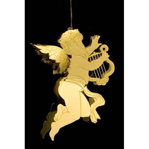 Angel & Lyre Christmas Tree Ornament – Brass Online Sale