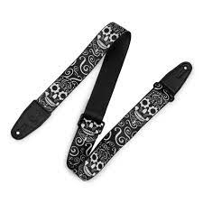 Levy s MP2CAL Calaca 2-inch Polyester Guitar Strap - Skull For Sale