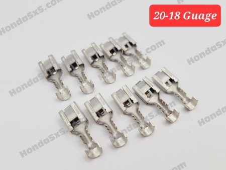 10 Pack - Female Crimp on Electrical Terminal for Switch Housing, non Insulated spade connector. Cheap