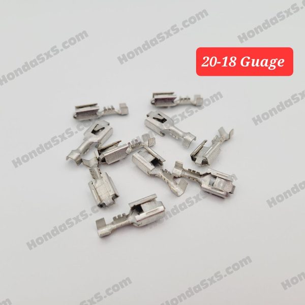 10 Pack - Female Crimp on Electrical Terminal for Switch Housing, non Insulated spade connector. Cheap