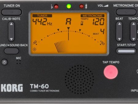 Korg TM-60 Combo Tuner Metronome Black Hot on Sale