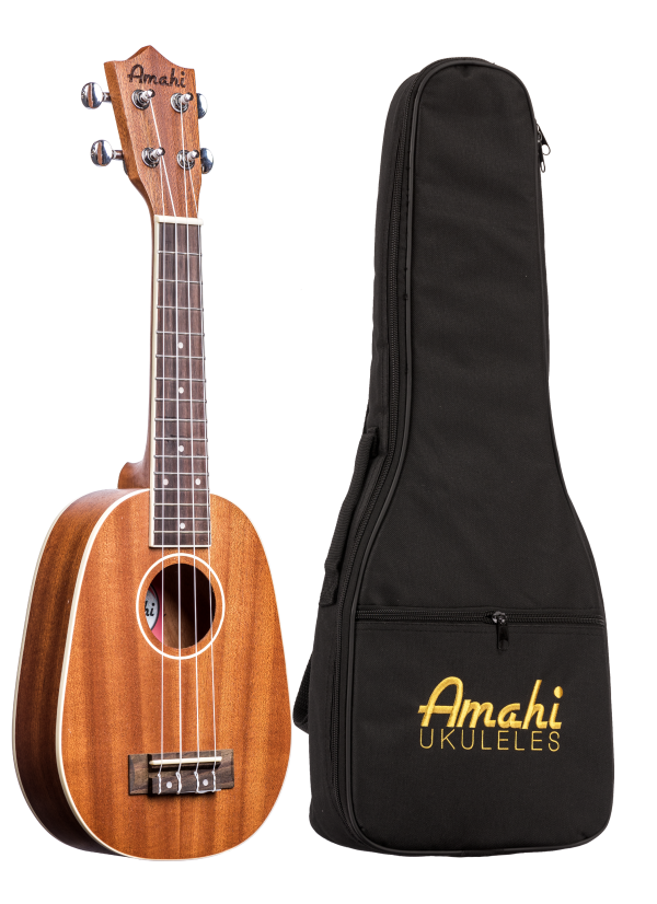 Amahi Ukulele, Mahogany Top - Pineapple Shape White Binding Online now