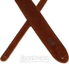 Levy s Leathers MS26-BRN 2.5  Hand-Brushed Suede Guitar Strap, Brown Supply