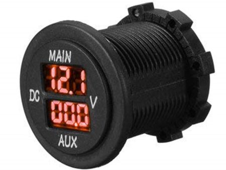 Dual Battery Voltmeter - Round Panel Double LED Digital Voltmeter. - limited stock. Online Hot Sale