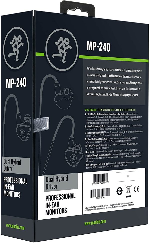 Mackie In- Ear Headphones & Monitors, Dual Hybrid Driver (MP-240) Cheap