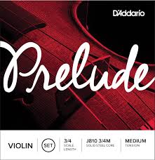 J81044L D Addario Prelude Violin String Set, 4 4 Scale, Light Tension Supply